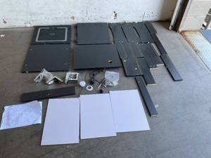 lot 105 image: Black Smart Nightstand with Wireless Charging Station and LED Lights