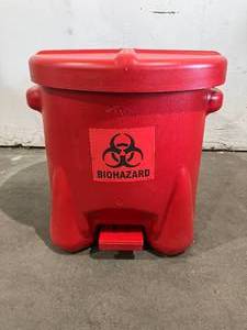 lot 157 image: Eagle Red 10 Gallon Biohazard Waste Can