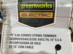lot 163 image: Greenworks 5.5 Amp 15 Corded Electric String Trimmer