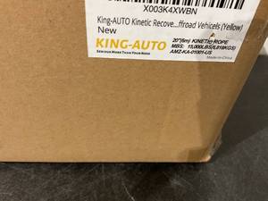 lot 147 image: King-AUTO 58 inch x 20 ft. Yellow Kinetic RecoveryTowing Rope
