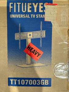 lot 182 image: FITUEYES Universal Tabletop Black Swivel TV Stand for 50 to 85 inch Flat Screen TVs