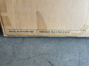 lot 206 image: ZINUS Abel 14 inch Black Metal Platform King Size Bed Frame with Steel Slat Support