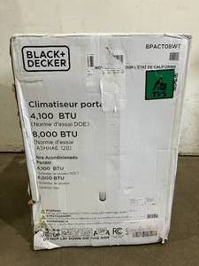 lot 195 image: BLACKDECKER 8,000 BTU White Portable Air Conditioner with Remote Control