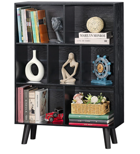 lot 201 image: YAHARBO Black 3-Tier Bookshelf