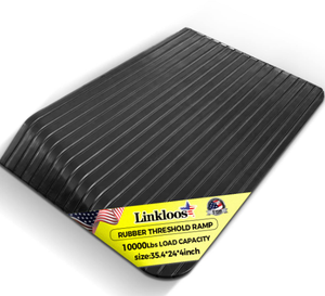 lot 208 image: Linkloos 4 inch Rise Recycled Black Rubber Threshold Wheelchair Ramp