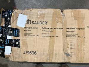 lot 58 image: Sauder Select White Storage Cabinet
