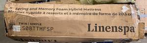 lot 65 image: LINENSPA 8 Inch Memory Foam and Innerspring Hybrid Twin Size Mattress-in-a-Box