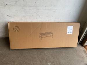 lot 35 image: Ball & Cast Dark Grey Faux Leather Woven Bench