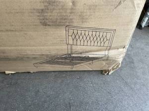 lot 42 image: LUCID Charcoal Gray Diamond Tufted Upholstered Full Size Platform Bed Frame