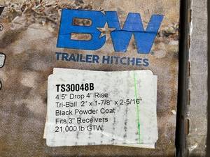 lot 75 image: B&W Trailer Hitches Tow & Stow Adjustable Trailer Hitch Ball Mount