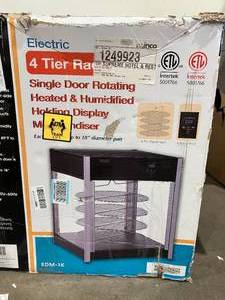lot 83 image: Winco 4-Tier Single Door Rotating Heated & Humidified Holding Display Merchandiser