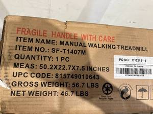 lot 84 image: Sunny Health & Fitness Foldable Manual Walking Treadmill