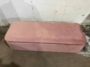 lot 87 image: Ball & Cast Upholstered Rose Velvet Storage Bench with Golden Powder Coating Legs