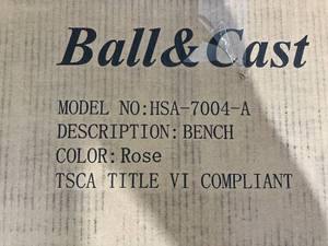 lot 88 image: Ball & Cast Upholstered Rose Velvet Storage Bench with Golden Powder Coating Legs