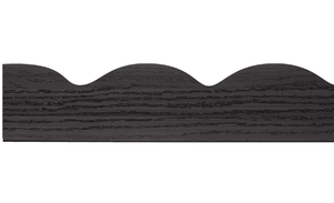 lot 86 image: EasyFlex 100 ft Roll of 2.5 inch Decorative Scalloped Black Woodgrain Textured No-Dig Landscape Edging with Anchoring Spikes