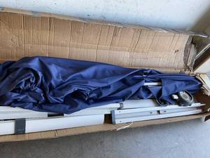 lot 219 image: ABCCANOPY 10 x 13 ft. Double Top Navy Blue Cantilever Patio Umbrella