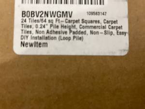 lot 98 image: Rehert 24 Tiles64 sq ft. Non Adhesive Beige Carpet Squares