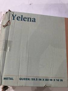 lot 251 image: ZINUS Yelena 14 Inch Black Metal Platform Queen Size Bed Frame