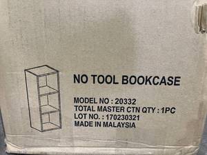 lot 258 image: LOT OF 2 Furinno Pasir 3-Tier White No Tool Assembly Open Shelf Bookcase