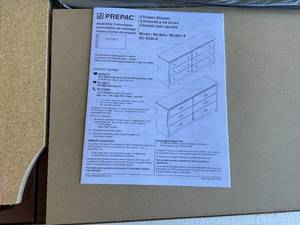 lot 238 image: Prepac Sonoma 6-Drawer Washed Black Double Dresser
