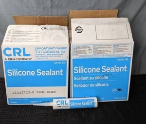 lot 86 image: Lot of 60 CRL Black Silicone Sealant Cartridges