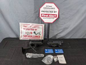 lot 95 image: Anti-Theft 2 Dummy Security Cameras and Several Warning Signs