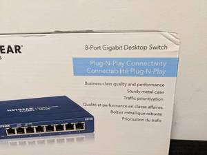 lot 70A image: Brand New NETGEAR 8-Port Gigabit Ethernet Unmanaged Switch (GS108)