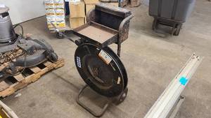 Pallet wrapper with half a reel of wrap left