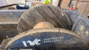 Wooden cable reel from Northern Telecom