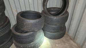 Stack of miss matched tires