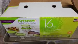 16 Piece glass food storage