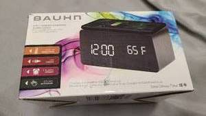 Bauhn wireless charger and alarm clock - black