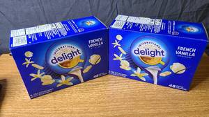 2 - boxes of Delight 48 count French Vanilla creamer