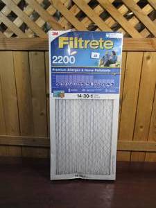 lot 32 image: Filtrete 14 in. W X 30 in. H X 1 in. D Fiberglass 13 MERV Pleated Allergen Air Filter 1 pk (Pack of 4)