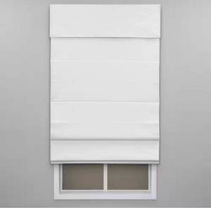 lot 24 image: Pacific White Cordless Blackout Energy-Efficient Cotton Roman Shade 38 in. W x 72 in. L