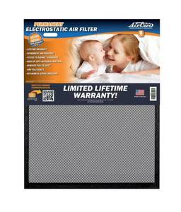 lot 47 image: Air-Care - 16 in. x 20 in. x 1 in. Flexible Permanent Washable Air Filter MERV 8 (Qty 2)
