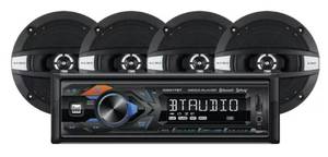 lot 17 image: DUAL ELECTRONICS Car Audio Bundle XDM17SPK4 Stereo and (4) 6.5 Coaxial Speakers, Single DIN, Bluetooth, USB, MP3, SiriGoogle Assist Button