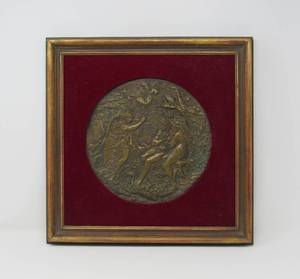 Antique Framed metal reliefs