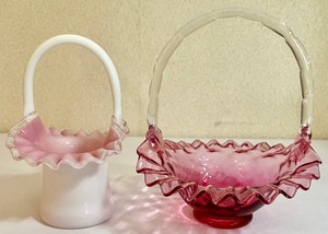 lot 30 image: Two Antique Glass Baskets