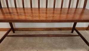 lot 68 image: Solid Oak, Slotted Back Hall Bench