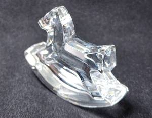 lot 150 image: Vintage Baccarat Crystal Rocking Horse Figurine