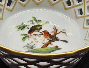 lot 204 image: Herend Rothschild Hand Painted Bird Basket