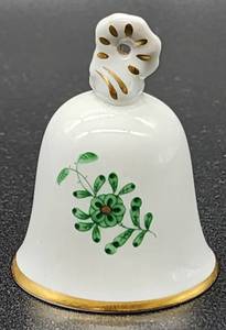 lot 231 image: Miniature Hand Painted Herend Porcelain Bell