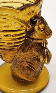 lot 242 image: Vintage Fenton Amber Easter Bunny Egg Cup Toothpick