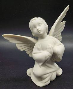 lot 261 image: Trio of Bisque Porcelain Praying Sister and Brother Angels