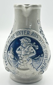 lot 86 image: Vintage German Stoneware Pottery Pitcher