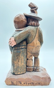 lot 268 image: B. Robertson Wood Carved Ma and Pa Figurine