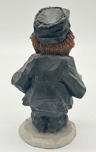 lot 293 image: Vintage Wood Carved Rusty Rail Conductor Figurine