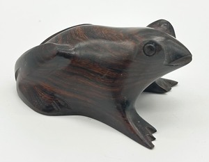 lot 271 image: Vintage Hand Carved Ironwood Frog Figurine