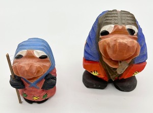 lot 272 image: Set of 2 Hand Carved Norway Trolls